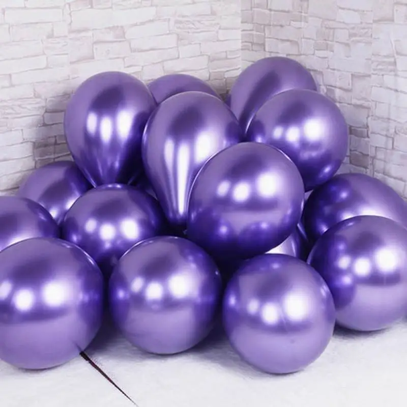 chrome purple 10 шт. 10 дюймов металлический Светящийся синий шар глянцевый металлик темно-синие шары хромированные шары Globos украшение для свадебной вечеринки - Цвет: chrome purple