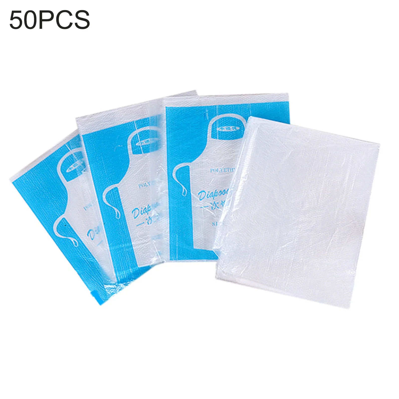 

50PCS Disposable Apron Plastic Transparent Hot Pot Lobster Kitchen Food Adult Children Waterproof Anti-oil Cleaning Accessories