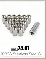 Car Modification 20PCS Stainless Steel Lug Nuts M12x1.25 M12x1.5 M14x1.5 M14x2 Wheel Nuts Bolts For chevrolet Subaru Hyundai