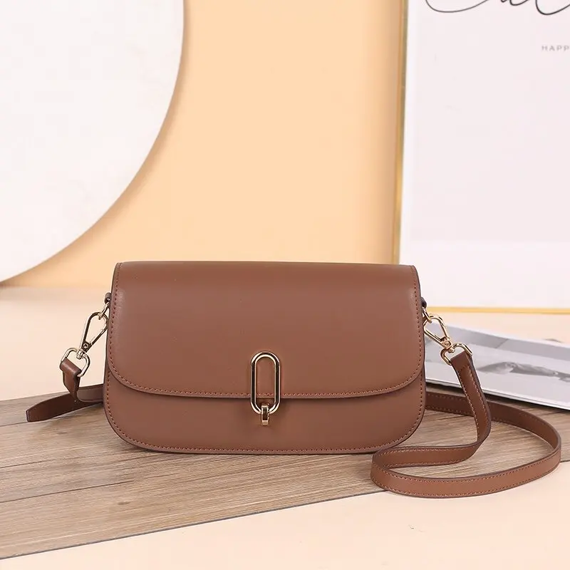 

Small design women's bag 2020 new leather fashion versatile cross saddle bag net red retro one shoulder underarm bag