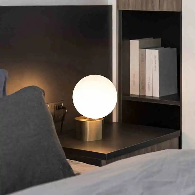 Современная Скандинавская настольная лампа в стиле ретро из медного стекла