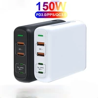 150w pd qc 4 0 3 0 gan usb c charger with dual type c 100w pps fast charging power adapter for macbook pro lenovo iphone