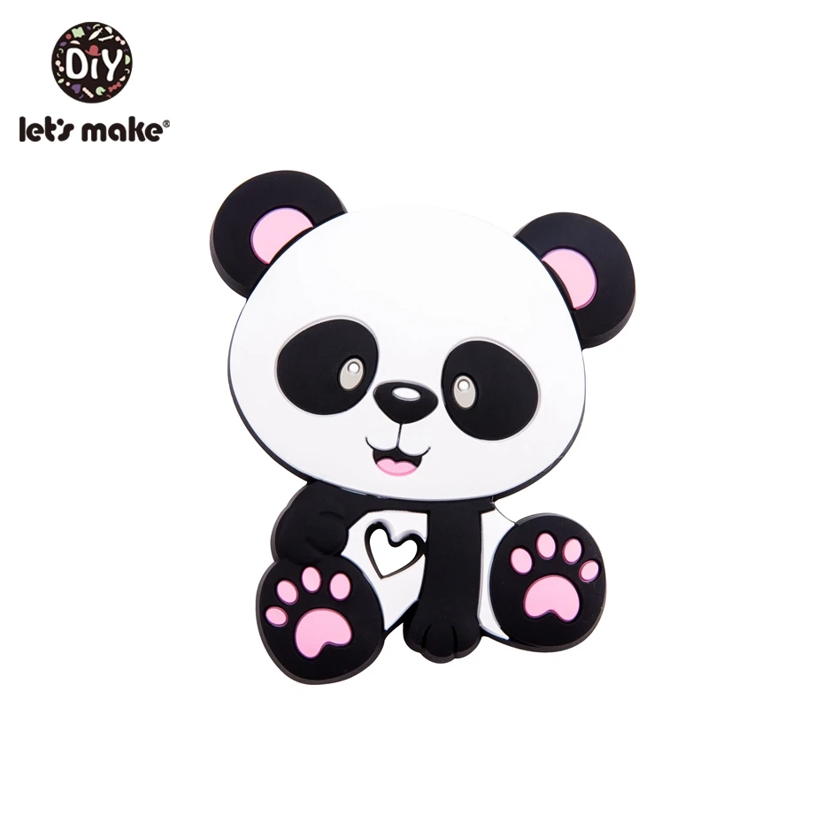 Pink Panda 1 шт. силиконовый Прорезыватель для зубов Bambi Sika олень сенсорная игрушка для новорожденного ребенка аксессуары для ухода за ребенком органический Прорезыватель для зубов - Цвет: Pink Panda