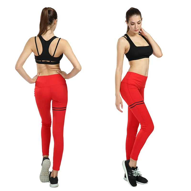 

New Women High Waist Leggings Double Ring Offset Print Pants Yo-ga Leggins snug-fitting Sports Ladies Legging Fitness Leggings