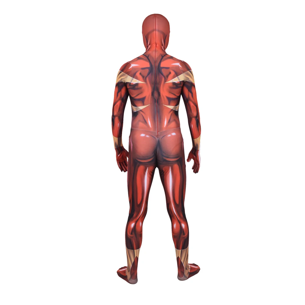 Золотистый костюм для косплея супергероя Зентаи на Хэллоуин с 3D принтом спандекс