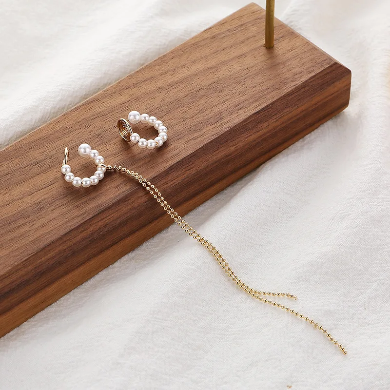 

2021 Trend Korea Fashion Summer Fall Ladies Long Earrings Stud Clip on Earrings Without Ear Hole Gift for Women Jewelry Pearls