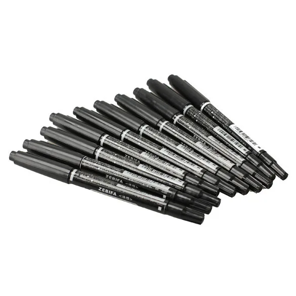 

10PCS Dual Heads Fine Marking Pen Marker Waterproof Ink Thin Nib Black Liner Art Pen Drawing Stationery Office Supplies Marker