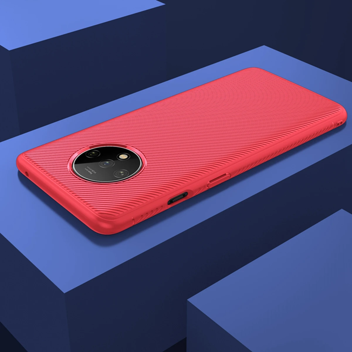 Для Oneplus 7 T 7 Pro Чехол силиконовый тонкий Матовый ТПУ текстурированный резиновый противоударный чехол One Plus 7 Pro 1+ 7 Oneplus 7 T 7 T Чехол Броня - Цвет: Красный