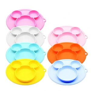 Детская силиконовая миска на присосках, Детская тарелка, Детская Нескользящая тарелка для кормления, детская посуда, тарелка для еды