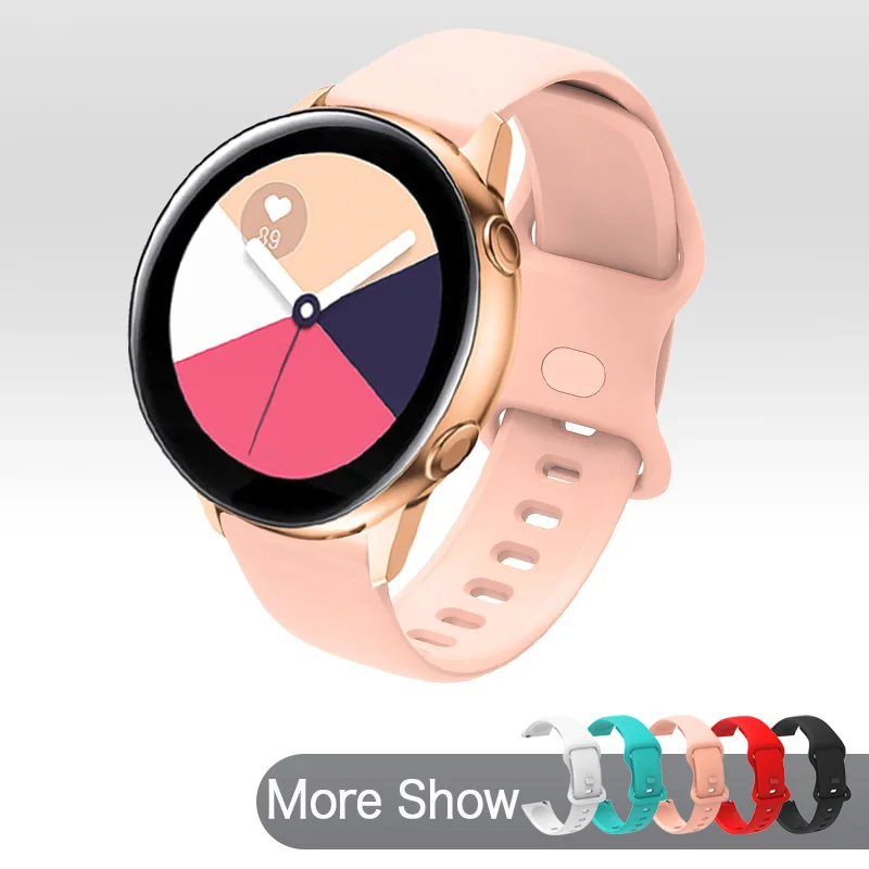 

Ремешок силиконовый для Galaxy Active 2, спортивный браслет для наручных часов 20 мм 40 мм 44 мм, Huawei Watch 2 Amazfit Bip GTR