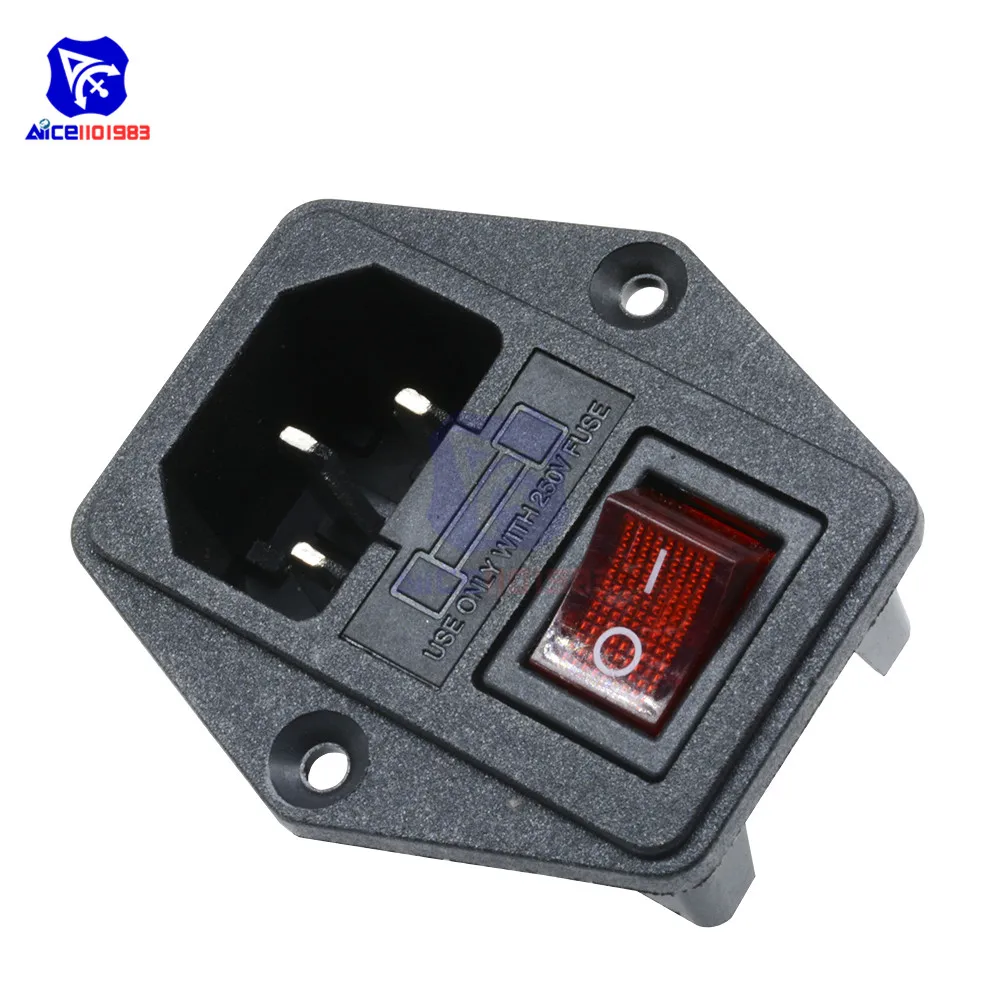 Diymore AC 250V 10A красный светодиодный кулисный переключатель включения/выключения 3 Pin