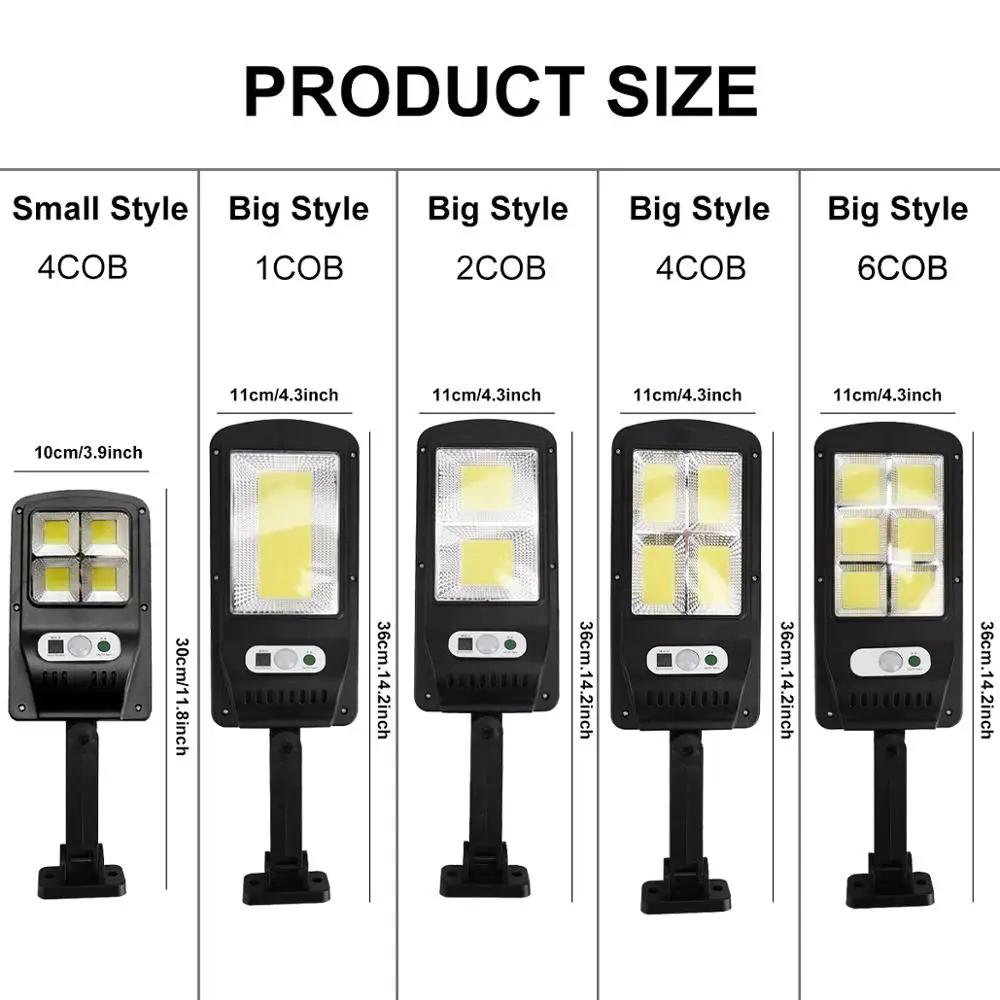 

Powerful Remote Control Upgraded COB Solar Light PIR Motion Sensor IP65 Outdoor Solar Wall Street Light Waterproof Lamp