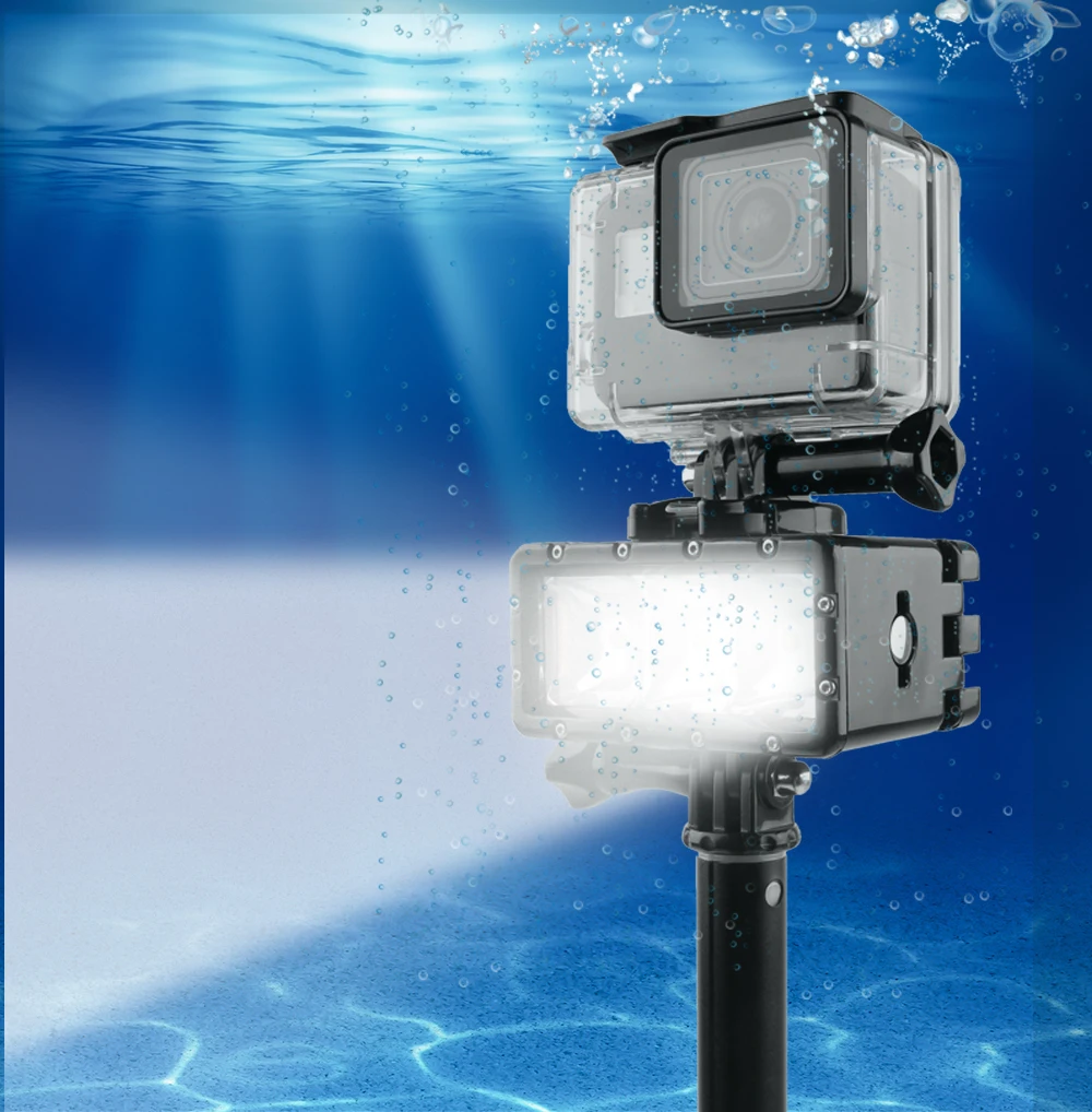 Для GoPro вспышка для подводного погружения и светильник Водонепроницаемый светодиодный вспышка для камеры светильник для GoPro Hero 8/7/6/5/4/3+, для спортивной экшн-камеры SJCAM SJ4000