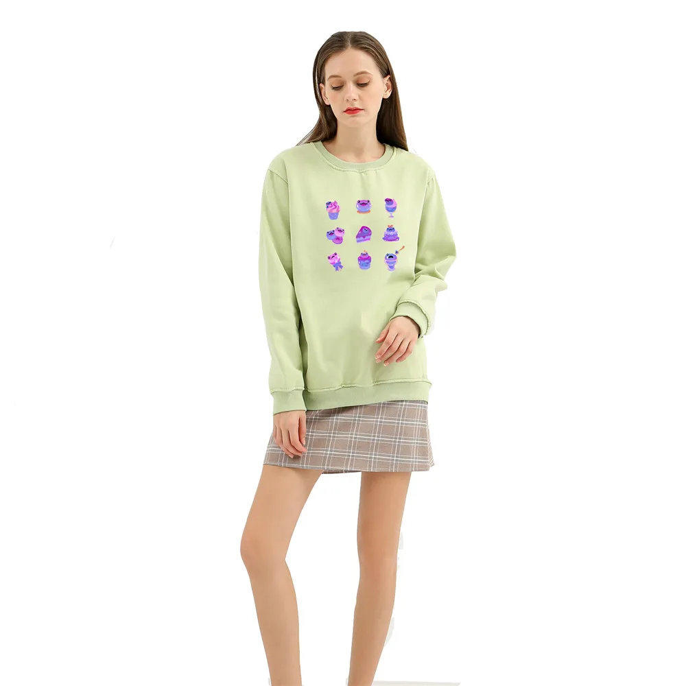 Cotton Sweetshirts O Neck Plus Size Women Hoodies for Teenagers Oversized Sweatshirt Girls Gothic Harajuku Cartoon Hoodie Woman