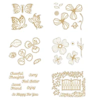 hot foil plate butterfly phrases background cutting dies 2020 flowers for scrapbooking diy album paper card making decoration