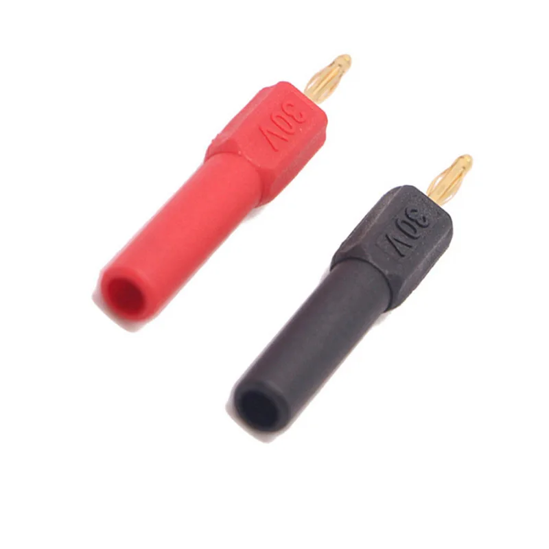 4pcs 2red+2black Gold Plated 2mm Mini Male Banana Plug To 4mm Female Jack Connector Adapter to | Обустройство дома