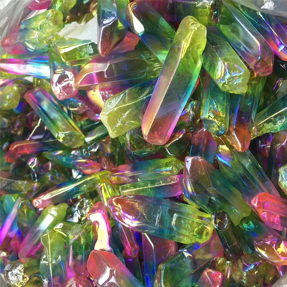 Кварцевый кристалл ТОЧКА РАДУГА Титан обработанный кварц палочка Acqua Aura Кристалл кварц точка подарок любовь подарок ювелирные изделия аксессуары