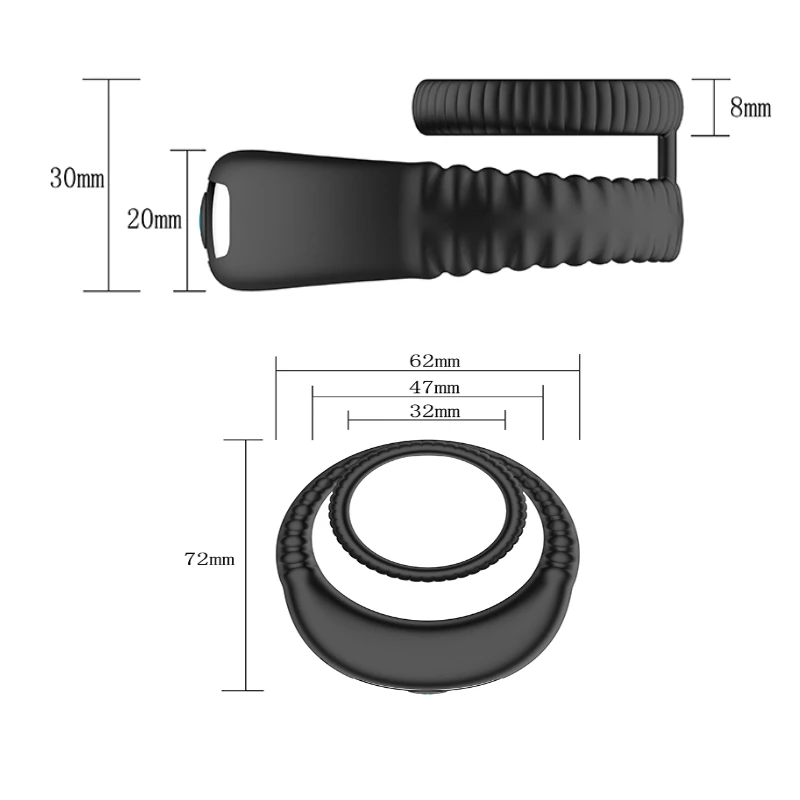 Вибрирующие Эрекционные кольца двойной Удлиняющая насадка силиконовые на пенис