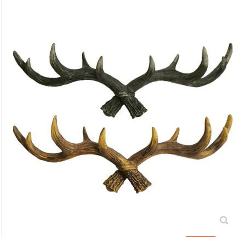 

EUROPEAN STYLE THREE-DIMENSIONAL DEER CRAFTS WALL STICKER WALL HANGING, ANTLER CRAFTS HOOK, HOME CREATIVE WALL DECORATION CRAFTS