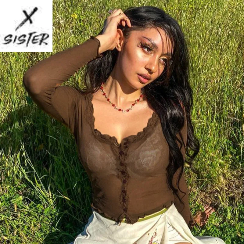 

Женский кружевной базовый Кардиган с длинным рукавом, базовая кофта, топ, футболка, 2021