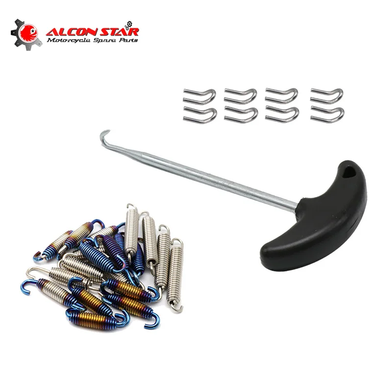 Alconstar 13 шт. мотоциклетный глушитель выхлопной трубы крепежные Пружинные крючки
