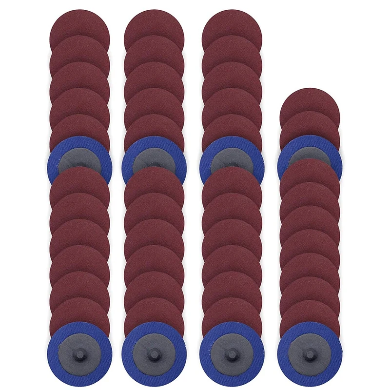 

50 шт., 2-дюймовый диск, зернистость 120, зернистость, зернистость для шлифовальной машины, быстросменный шлифовальный диск в ассортименте