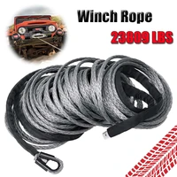 10mmx30m 23809lbs synthetic winch rope heavy duty towing rope line grey recovery cable tow cord for 4wd offroad atv