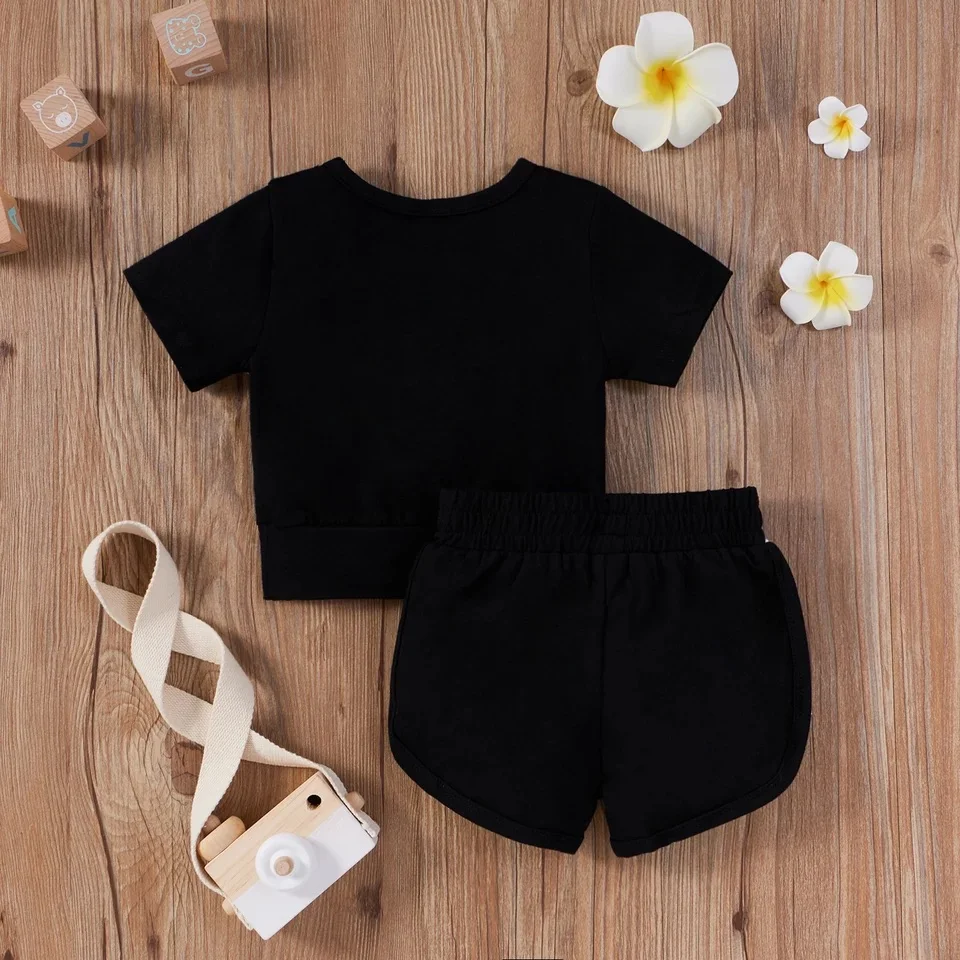 

Toddler Newborn Girl Clothes Set Leopard Stitching Top Shorts Suit Girl Outfits Baby Children's Clothing For Kid Summer Outfit