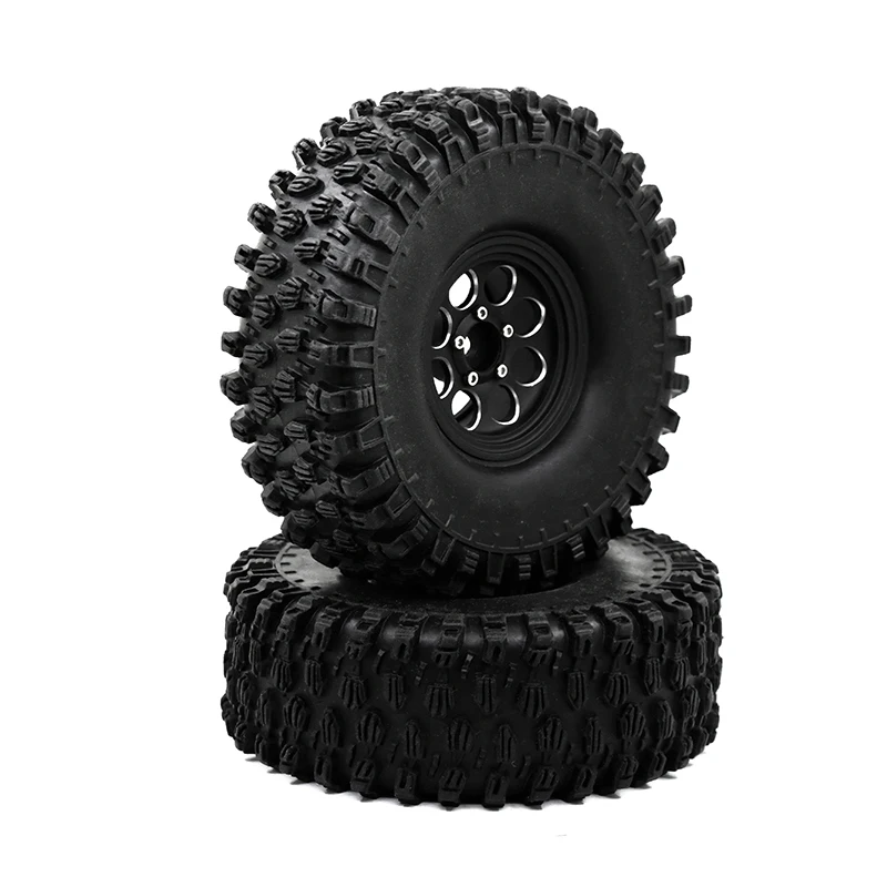 4Pcs 2.2 Beadlock Wheel Rim Rubber Tire Set for 1/10 RC Crawler Traxxas TRX-4 Axial SCX10 90046 D90 Voodoo KLR enlarge