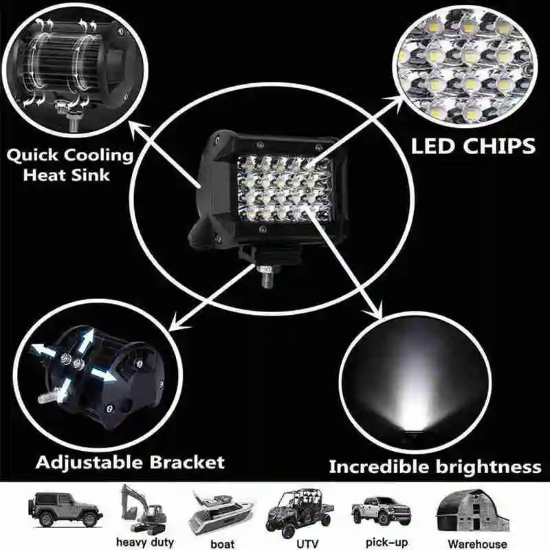 Комбинированные светодиодные фары рабочего света 1/2 светодиодный т. 4 дюйма