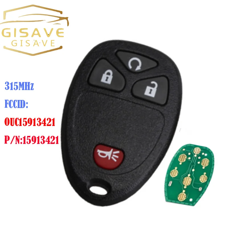 Дистанционный Автомобильный ключ сделай сам с 4 кнопками для Chevrolet avalsilverado TAHOE 2007