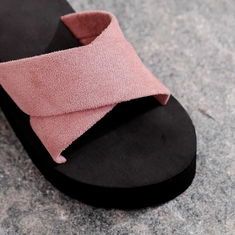 

Slippers Fashion Casual Wedges Sandals for Women Solid Color Non-slip Outside Sandals Flip Flops Female Slides Shoes Women