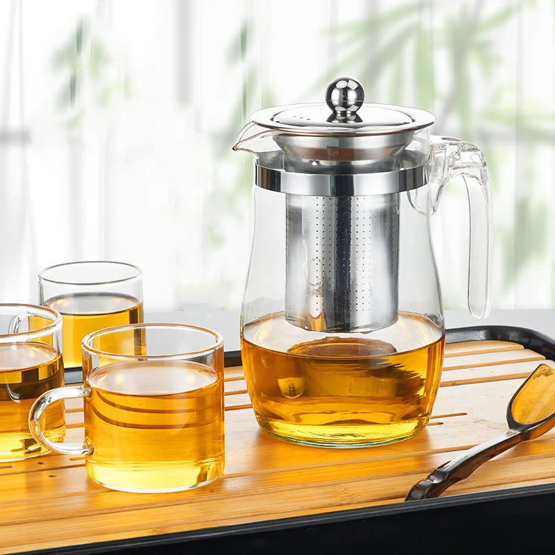 Стеклянный чайник взрывозащищенный высокотемпературный цветочный чайная чашка