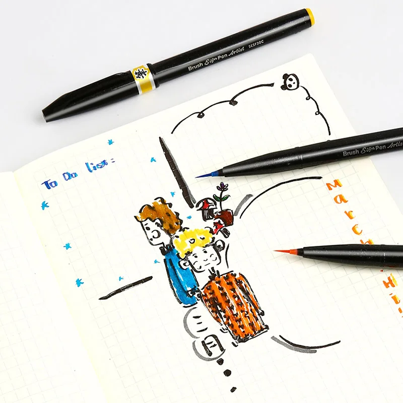 Pentel цветная мягкая ручка 1 шт. SESF30C научная кисть очень тонкая Цветочный стиль