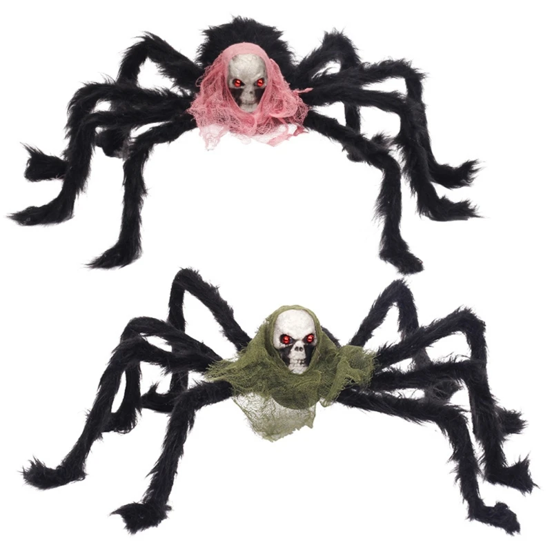 

Украшение паука на Хэллоуин 448B, страшные гигантские реалистичные пушистые пауки, реквизит для помещения, улицы, двора, украшение вечерние, Д...