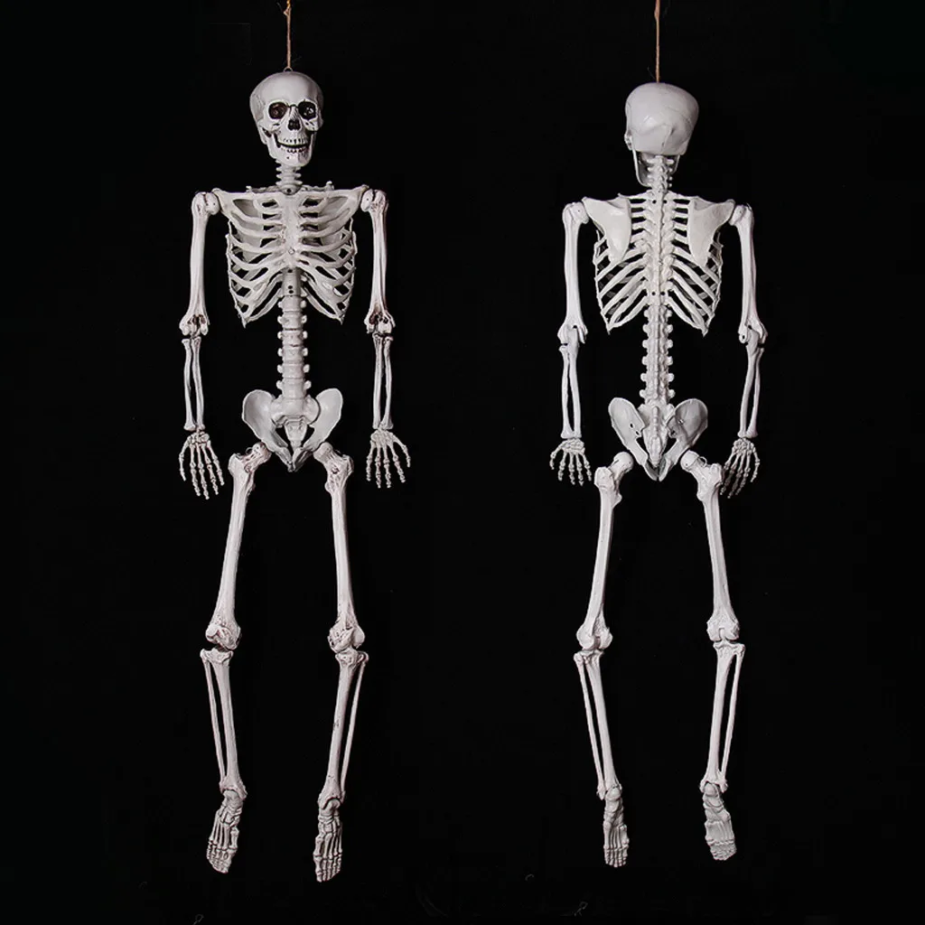 Полноразмерные вечерние украшения в виде скелета человека на Хэллоуин