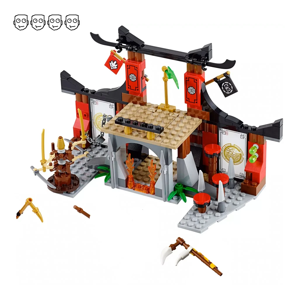 Совместимость Ninjagoes 70756 Dojo Showdown Set Bela 10319 214 шт. с 4 мини-фигурками, строительные блоки, игрушки для детей, подарки для мальчиков