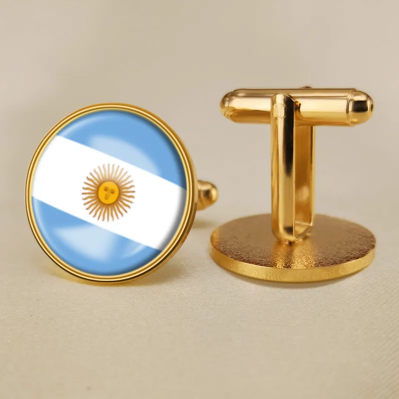 

Coat of Arms of Argentina Argentinean Map Flag National Emblem Cufflinks