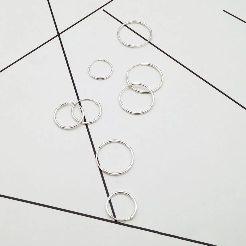 Женские серьги-кольца из серебра 925 пробы 8-20 мм | Украшения и аксессуары