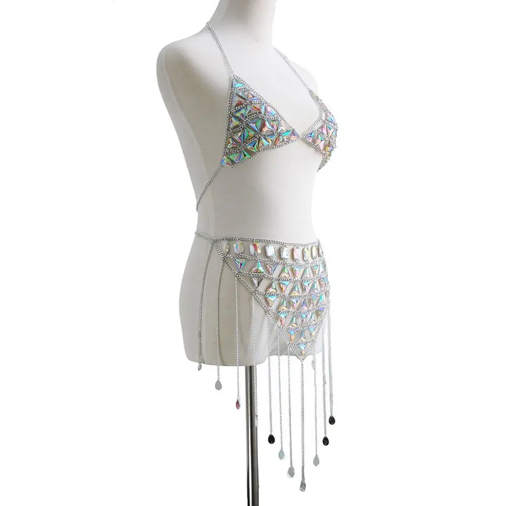 Пляжные модные аксессуары сексуальное яркое ювелирное изделие с кристаллами