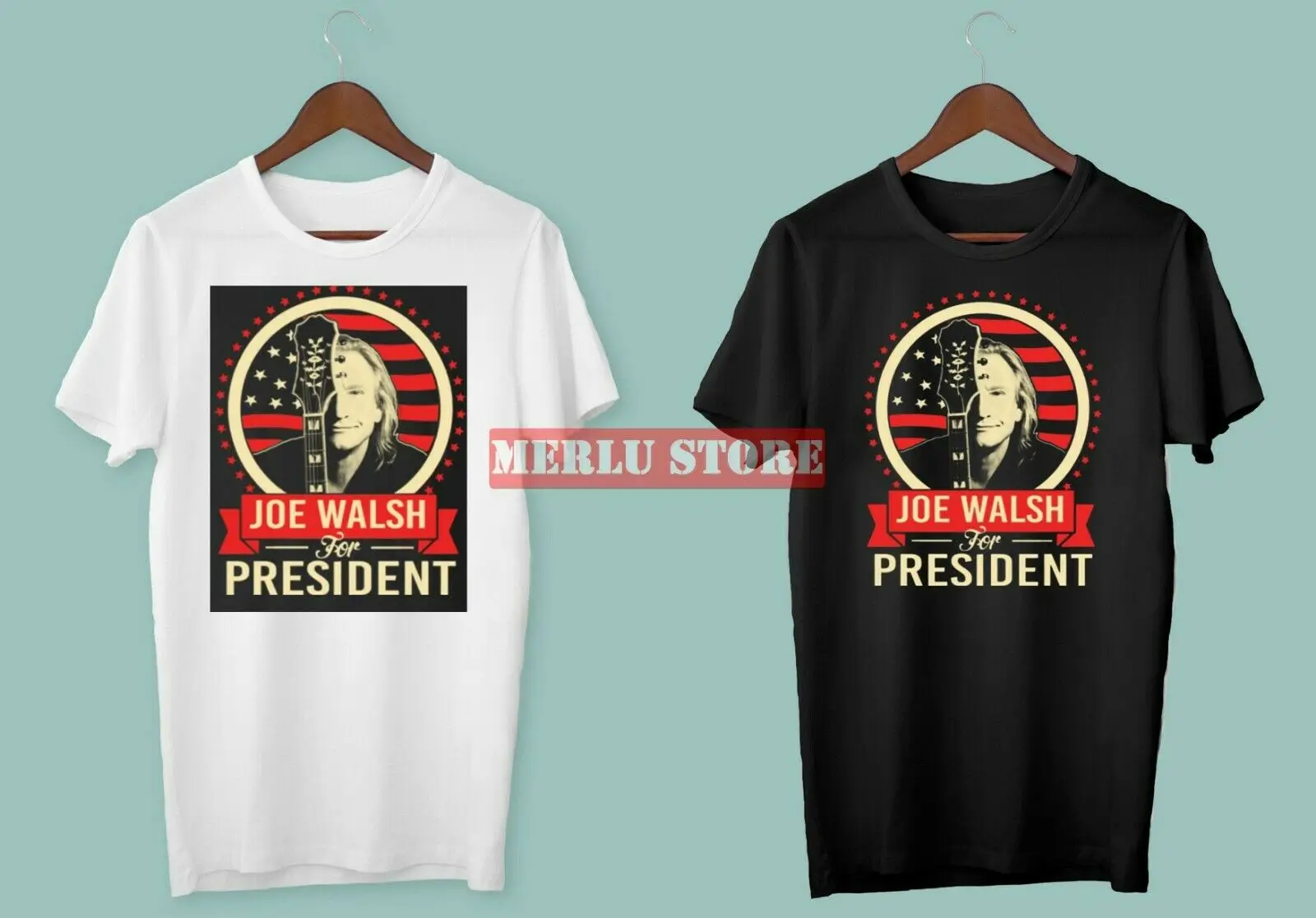 Новая мужская черная белая футболка Joe Walsh For President limited edition|Мужские футболки| |