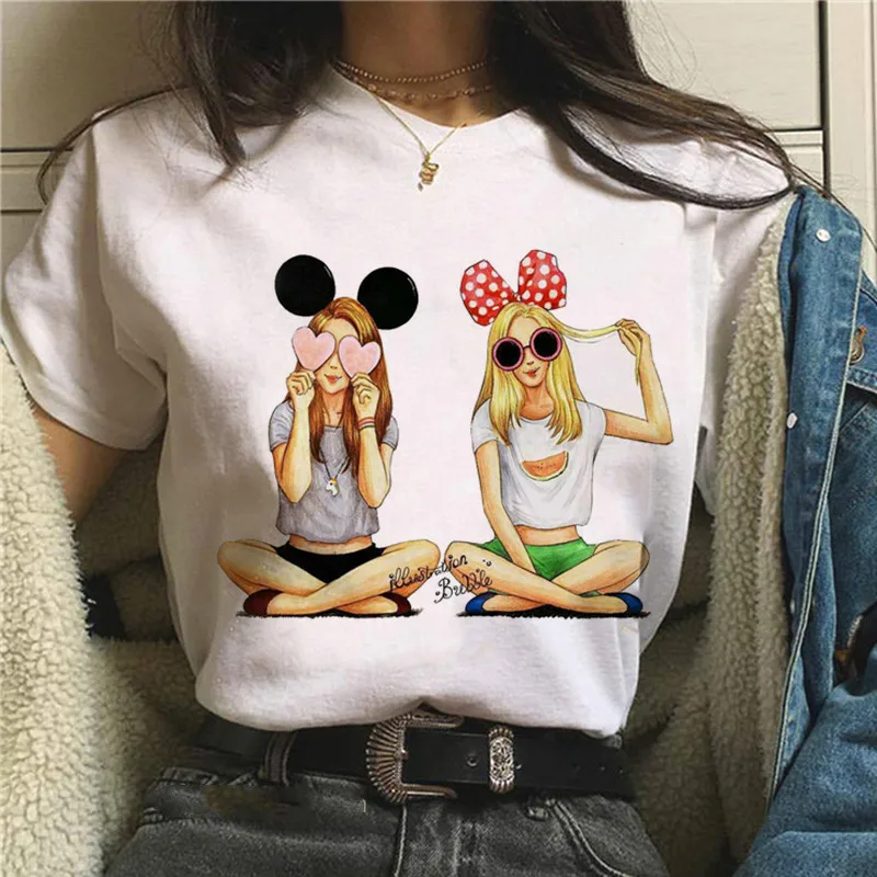 

Female T-shirt Best Friends Girl T-Shirt Girl Summer Casual Tops Tees Female Hipster 90s T-shirts Harajuku Short Sleeve Tshirt