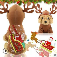 teddy bichon small dogs fall and winter clothes puppy pet thick elk turned installed christmas