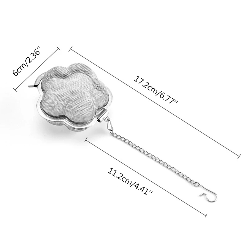 

Flower Shaped Tea Infuser Ball Mesh Loose Leaf Herbs Strainer Stainless Steel Tea Spice Filter Reusable Secure Locking