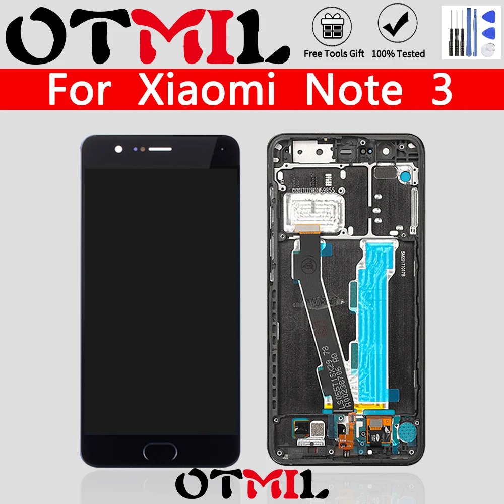 Оригинальный ЖК дисплей 5 дюйма для XIAOMI Mi Note3 сменный сенсорный экран с рамкой и