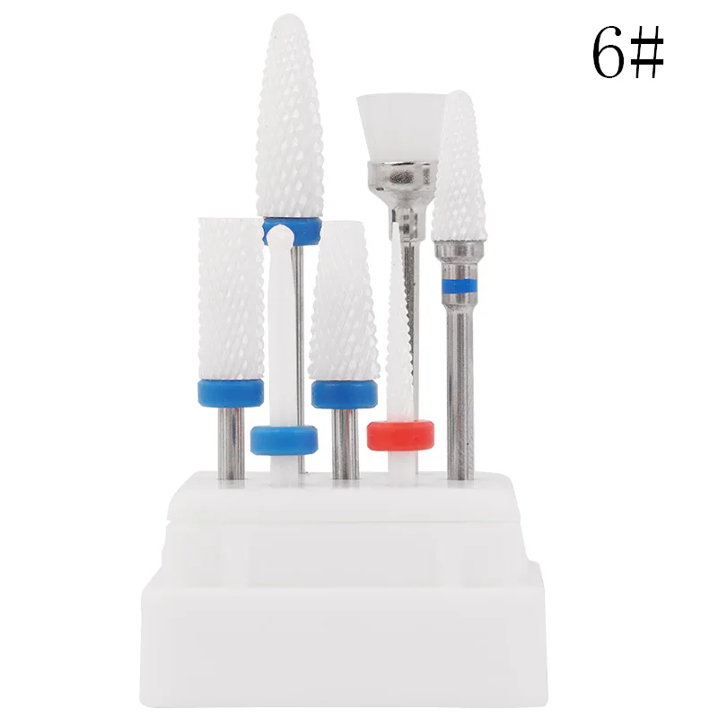 

7piece/set New Ceramic Nail Drill Bits Set Milling Cutter for Manicure Pedicure Rotary Gel Clean Bits Electric Machine Accessory