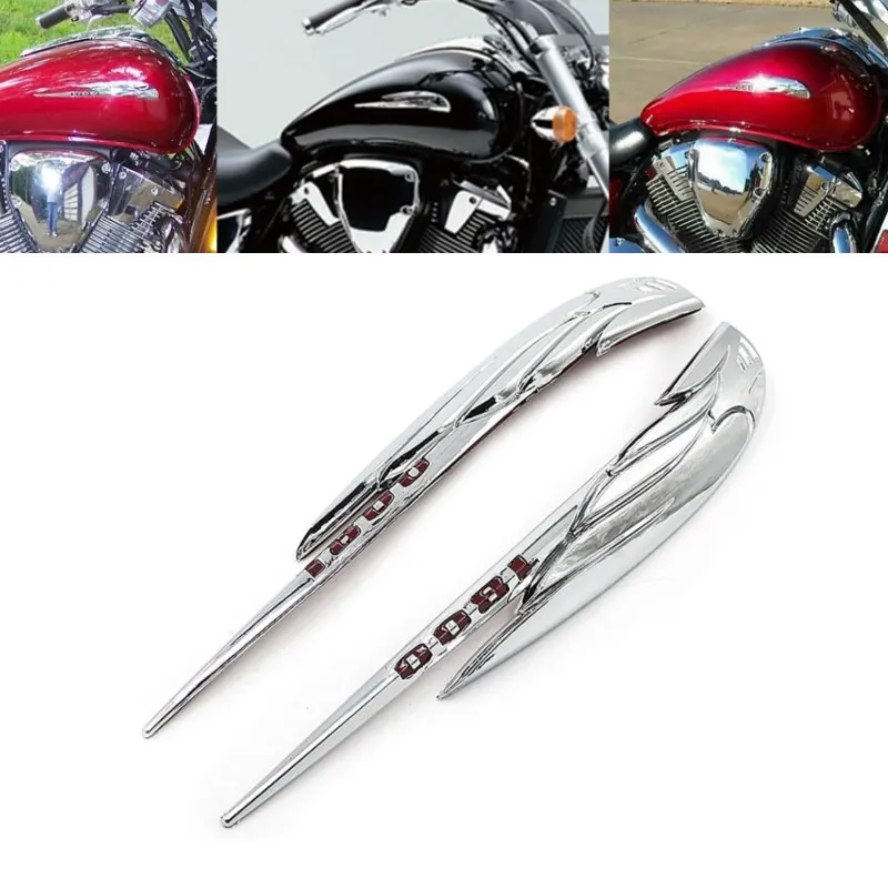 

VTX 1800 Motorcycle Chrome ABS Fuel Gas Tank Emblem Badge Decoration 3D Decals Stickers Kit For VTX1800 1800C 1800R 1800S GL1800