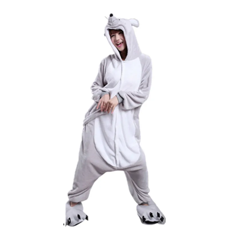 Women Animal Onesies Pajamas Rat Snake Zebra Chick Horse Dragon Dog Tiger Pig Monkey Rabbit Kigurumi Women's Homewear for Winter