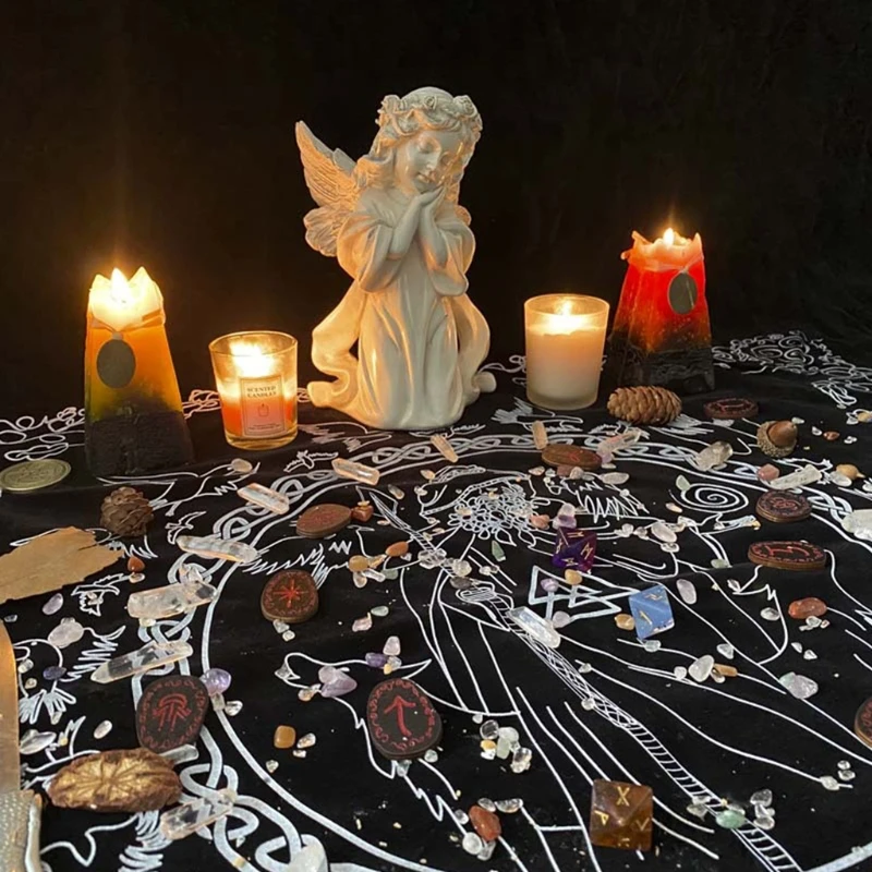 

74x60cm Divination Altar Prayer Tablecloth Board Astrology Velvet Table Cloth