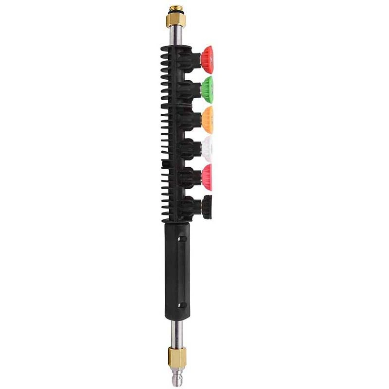 

Pressure Washer Wand Extension - Power Washer Cleaner 10 FT Replacement Lance with 6 Nozzle Tips,Curved Rod,4000 PSI